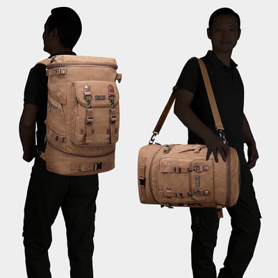 WITZMAN Vintage Canvas Rucksack Gross Reiserucksack Herren Convertible Reisetasche Laptop Rucksack W