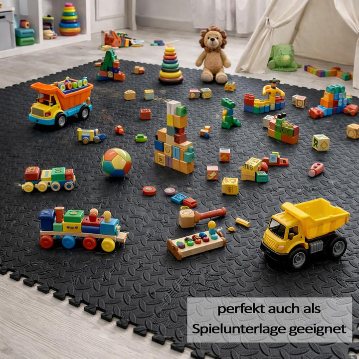 BURI Bodenmatten 40x40 cm EVA Schaumstoff Grasmuster rutschfest wasserdicht geruchslos Puzzle Bodenf