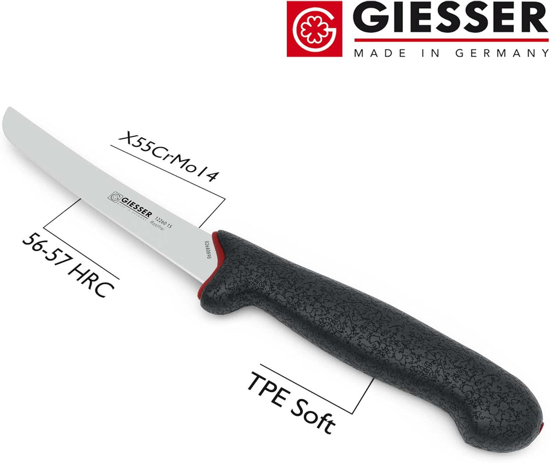 Giesser seit 1776 - Made in Germany - Ausbeinmesser rutschfest PrimeLine, gebogene Klinge 15 cm, sch