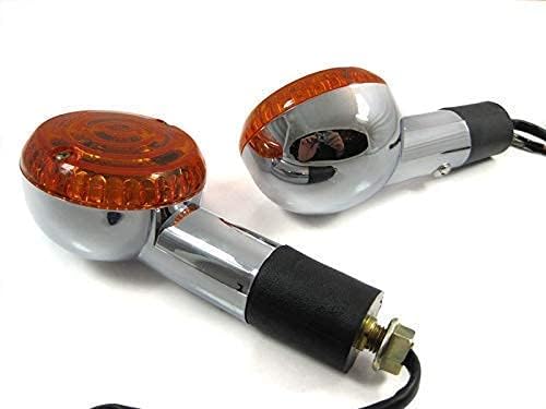 homologiert Chrom Blinker Motorrad - gross - E-markiert mit Orange Gläser - passt für die meisten ma