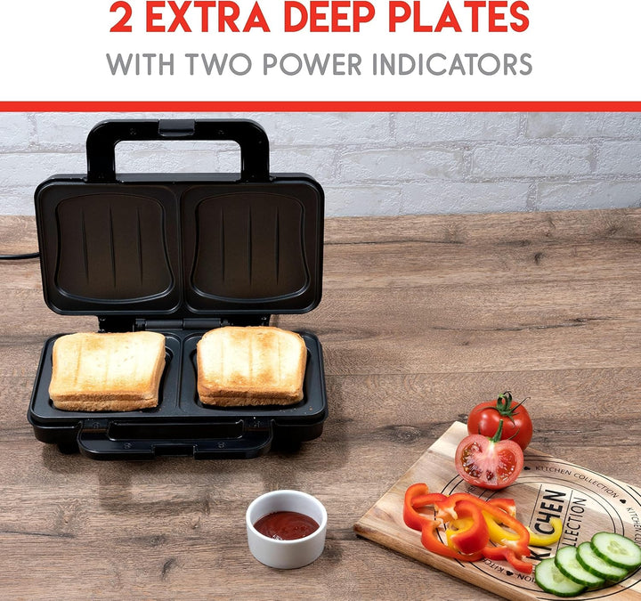 Alpina Toaster - XL - 900 Watt - Antihaft - Edelstahl/Schwarz