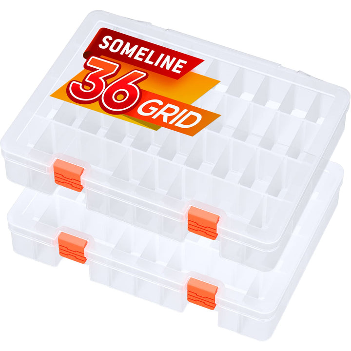 SOMELINE® Sortimentskasten mit 36 Fächern | Stabile Sortierbox für Schrauben, Kleinteile, Klein- und