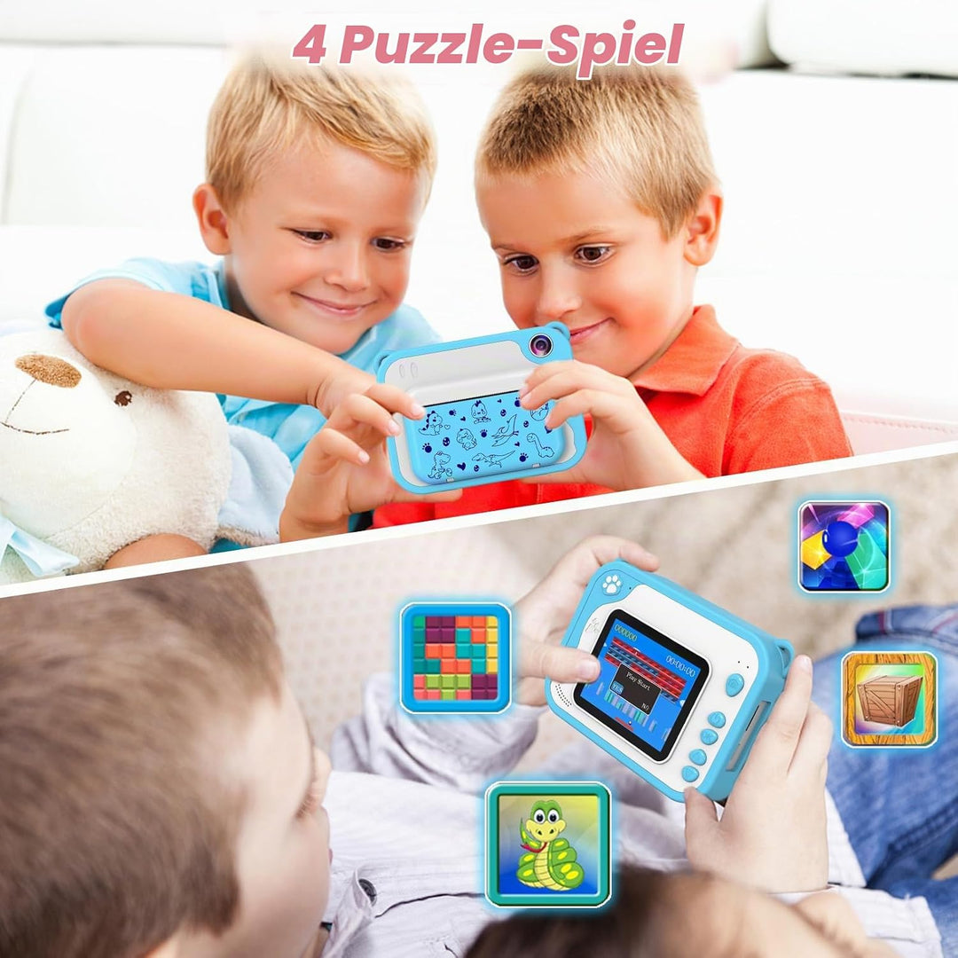 Kinderkamera Sofortbildkamera, 2.4 Zoll Bildschirm Fotoapparat Kinder, Digitalkamera 1080P mit 32G S