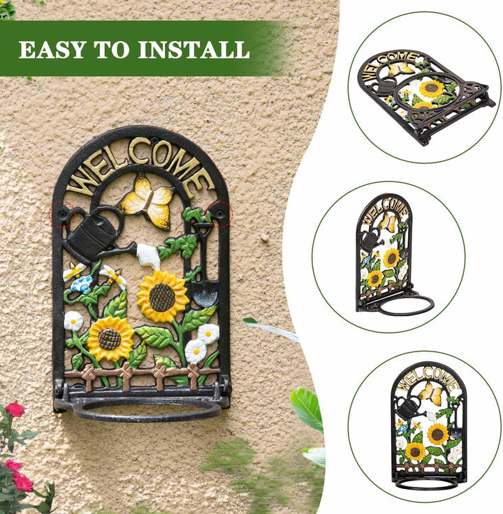 Sungmor Gusseisen-Wand-Pflanzgefässhalter – robuster Blumentopfhalter zur Wandmontage – Innen- und A