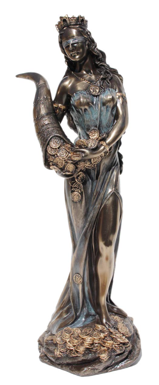US 29,5 cm gebliebene griechische Göttin Fortuna Kaltgussbronze-Figur