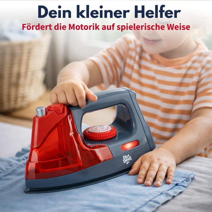 Dirt Devil Kids Spielzeug-Bügeleisen mit Licht und Sound – Spielzeug-Bügeleisen mit Sprühfunktion un
