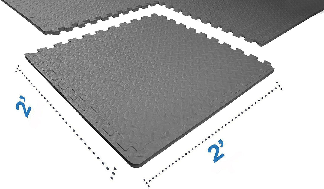 BalanceFrom 3/4-zoll Dicke Puzzle Gymnastikmatte mit EVA-Schaum Interlocking Fliesen, Grau