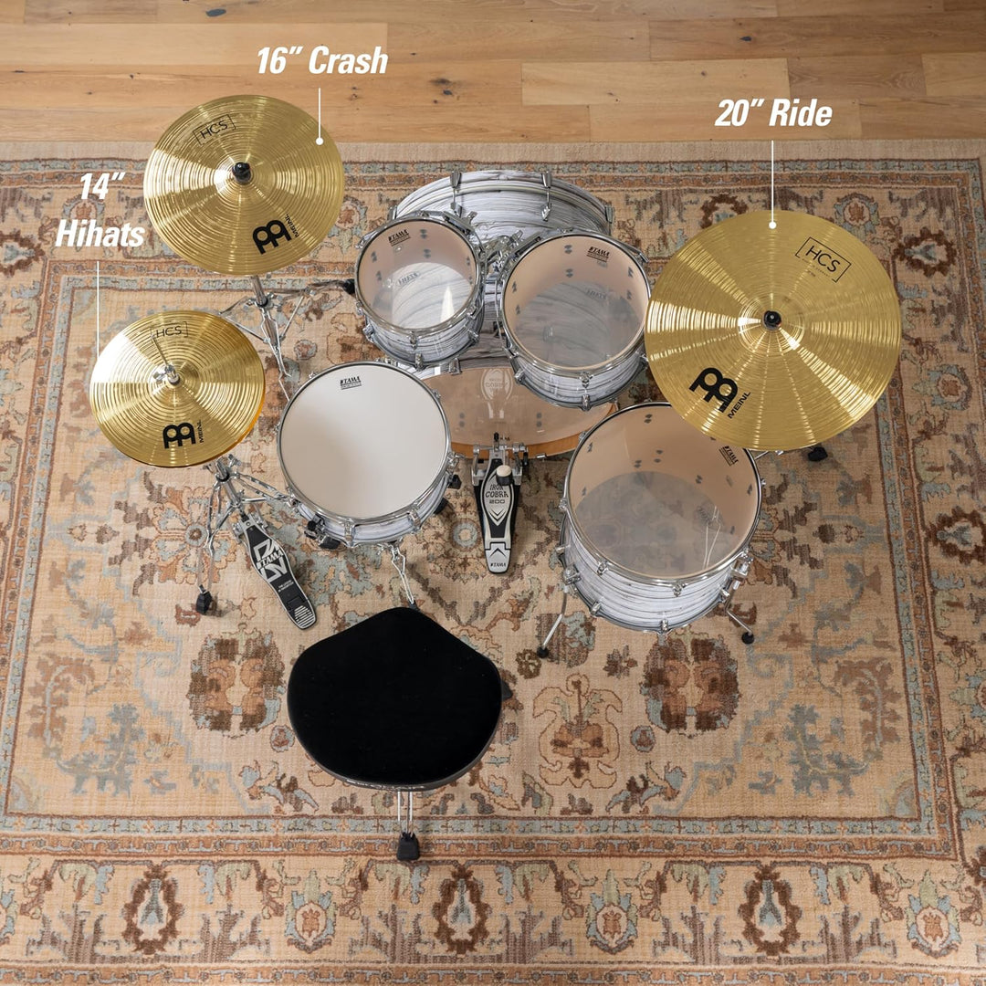 Meinl Cymbals HCS Complete Schlagzeug Becken Set (Video) Box Pack mit 14 Zoll Hihat, 16 Crash, 20 Ri