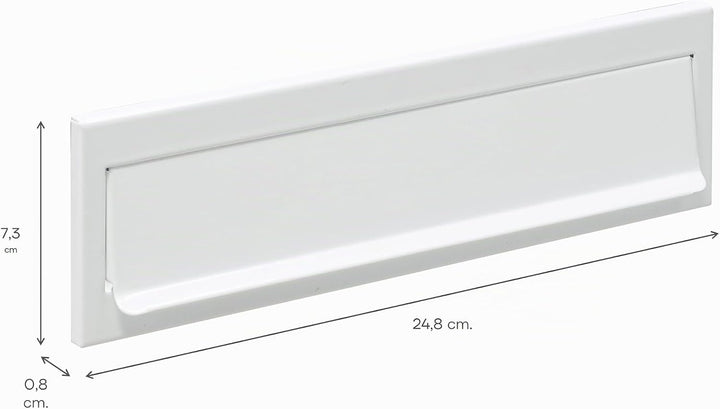 Arregui c-600 C603 Briefeinwurf aus Stahl, 248 x 73 mm, Weiss, 7,3 x 24,8 cm, Weiss