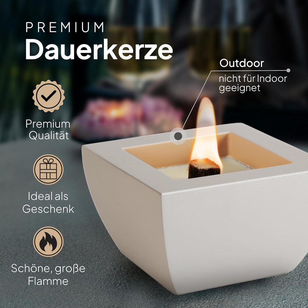 Betonkerze Kerzenrestefresser Dauerkerze - -Kerze für Lange Brenndauer, Wachsfresser für Kerzenreste