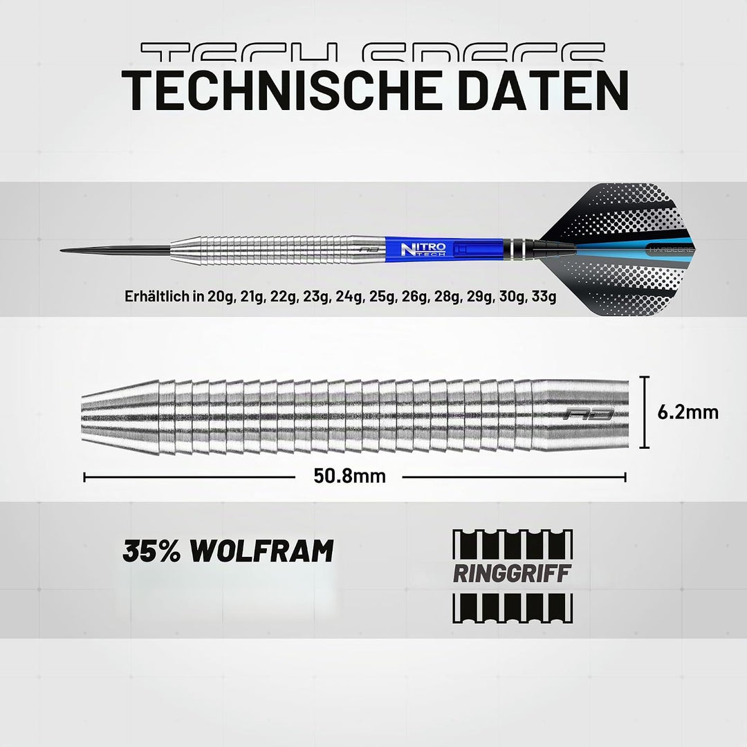 RED DRAGON Razor Edge Series Dartpfeile Tungsten Profi Steel Darts mit Flights und Schäfte 20G 3, 20