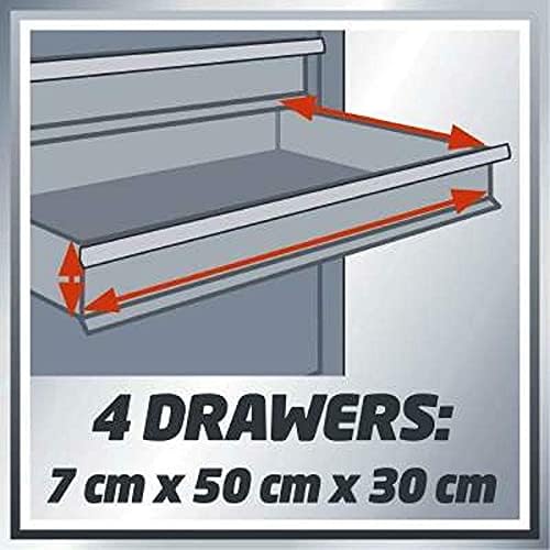Einhell Werkstattwagen TC-TW 100 (Interlock-System, 4 drehbare Rollen mit zwei Feststellbremsen, Abl