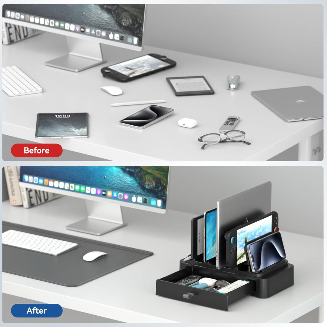 KDD Vertikaler Laptop Ständer mit Schublade – 7 in 1 Laptop Stand & Platzsparende MacBook Ständer mi