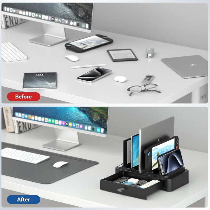 KDD Vertikaler Laptop Ständer mit Schublade – 7 in 1 Laptop Stand & Platzsparende MacBook Ständer mi