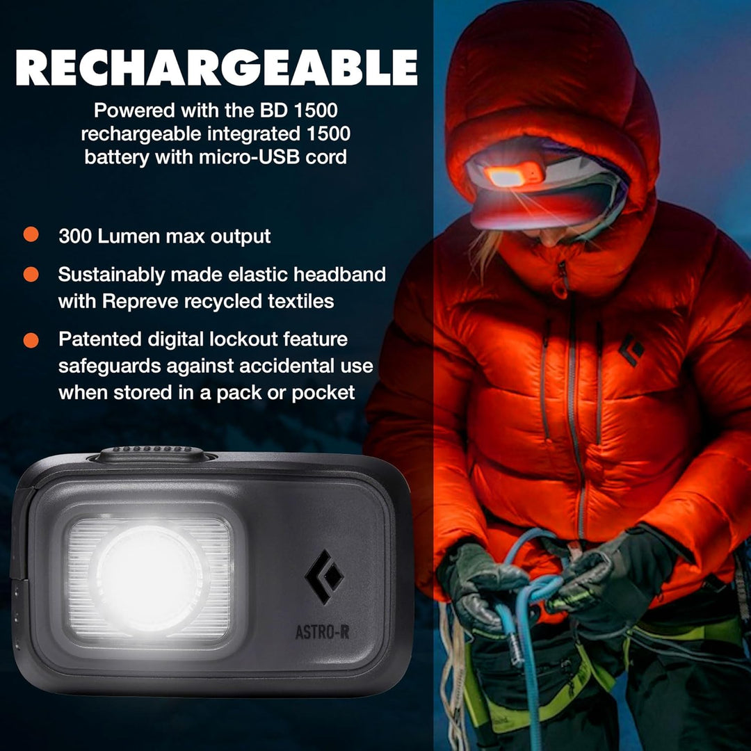 Black Diamond Astro 300-R Stirnlampe Kopflampe Grey, Grey