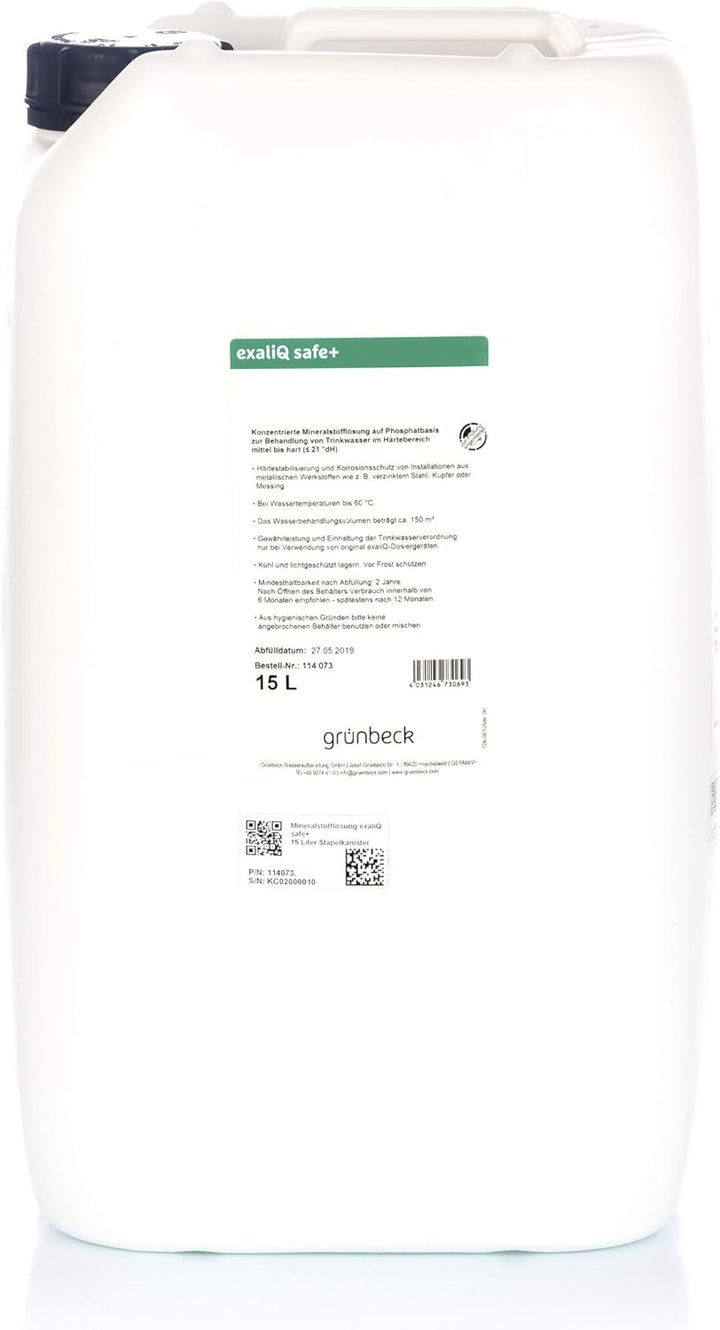 Grünbeck 114073 Mineralstofflösung exaliQ 15 Liter Stapelkanister Dosierlösung, Grünbeck Mineralstof