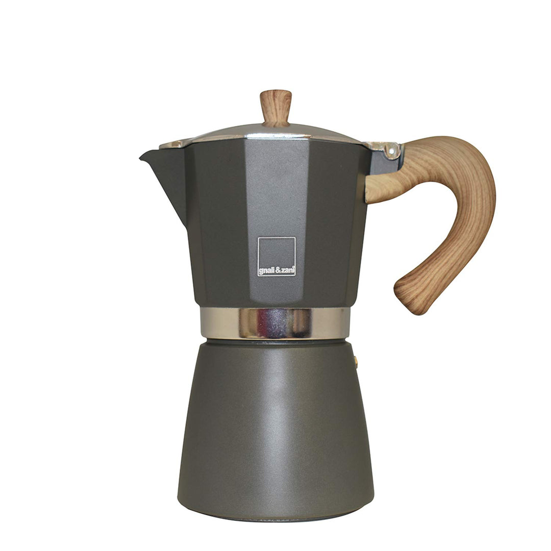 GNALI &amp; ZANI Venezia Espressokocher 9 Tassen, grau, Induktion | Mokkakanne aus Aluminium, Softtouch-
