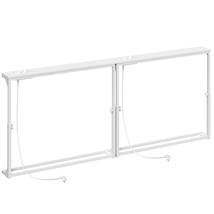 HOOBRO Schmaler Konsolentisch (15 cm breit), 2er-Set, höhenverstellbar (63.5-83.5 cm), Sofatisch mit