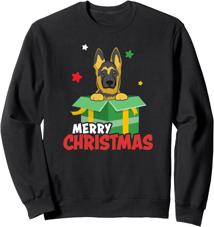 Santa Schäferhund wünscht Frohe Weihnachten Sweatshirt