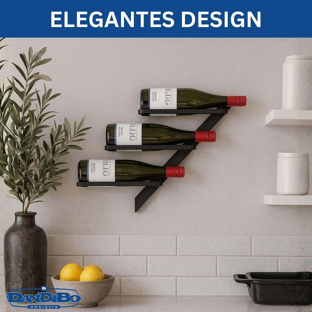 DanDiBo Weinregal Wand Metall Schwarz Modern 96692 Flaschenregal Schmal Wandmontage Wine Rack Weinfl