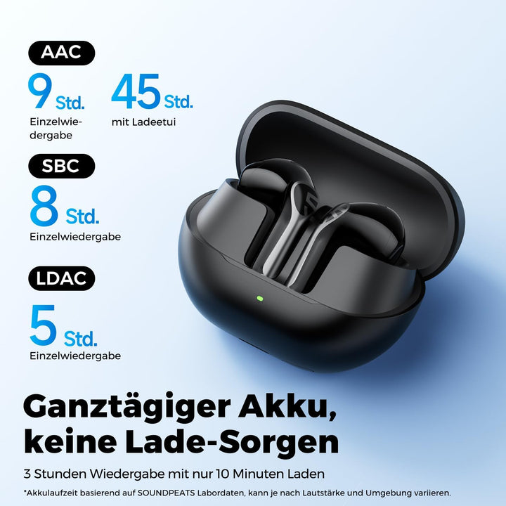 SoundPEATS Air6 HS BT 6.0 kabellose Kopfhörer, Semi-In-Ear-Kopfhörer für leichtes und angenehmes Tra