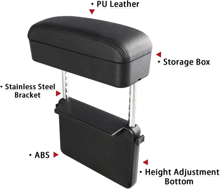 SHAOHAO Update Armrest Extender, Armlehnenpolster Ellenbogenstütze Organizer, Mittelkonsole Einstell