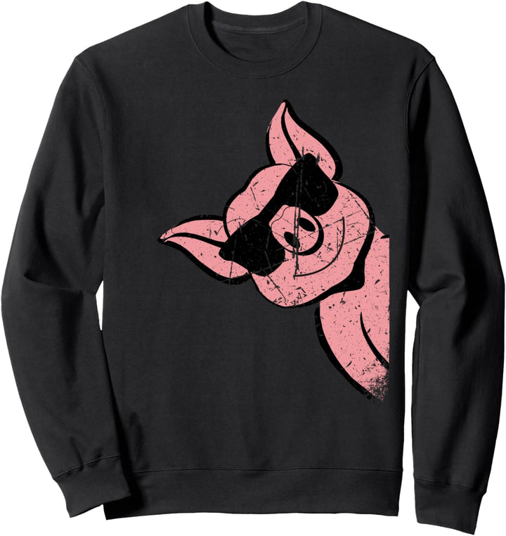 Lustiges rosa Schwein mit Sonnenbrille, 70er, 80er, 90er Sweatshirt