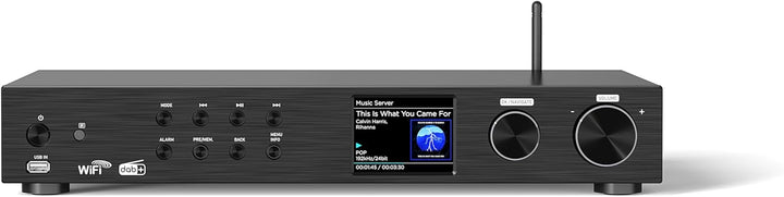 Maxxo Hi-Fi Tuner TR05 – DAB+/FM/Internetradio mit Bluetooth, Wi-Fi, USB, Spotify, 3,2" Farbdisplay,