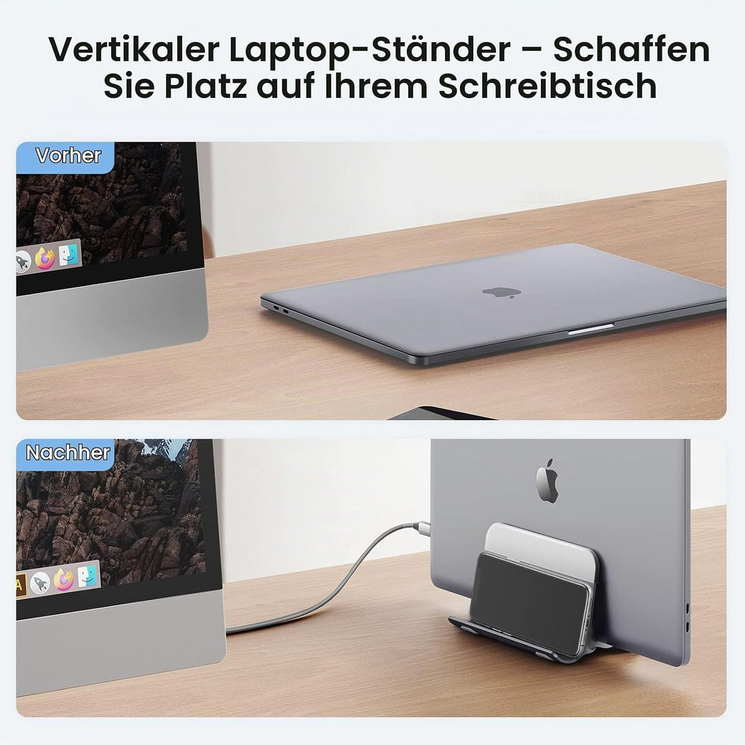 ORICO Vertikaler Laptop Ständer, Verstellbarer Laptop Halter Vertikal, Aluminium Notebook Halterung,