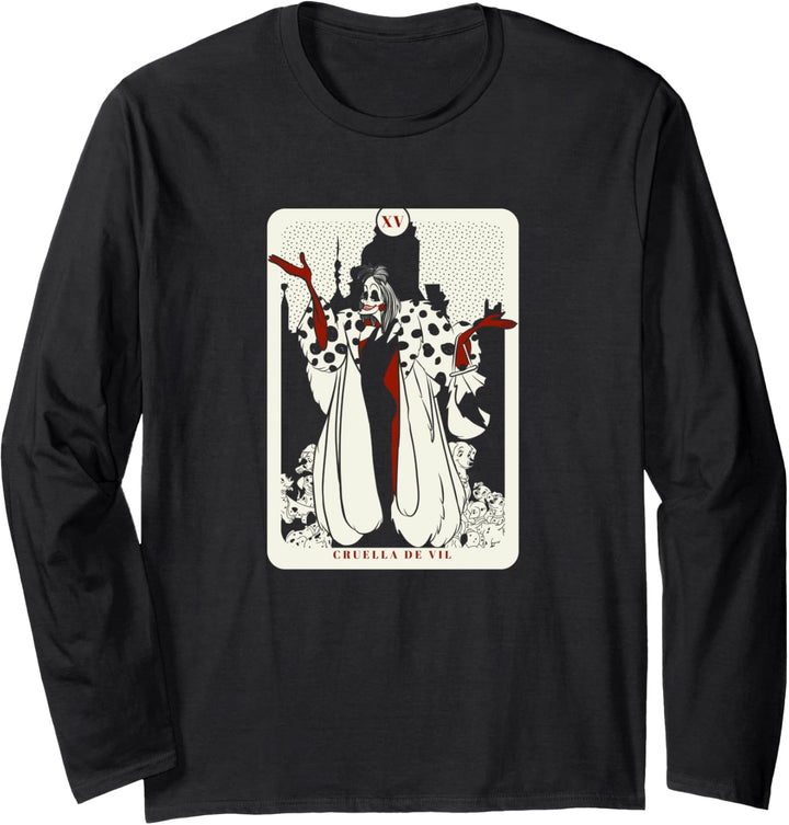 Disney 101 Dalmatians Cruella De Vil Tarot Card Langarmshirt