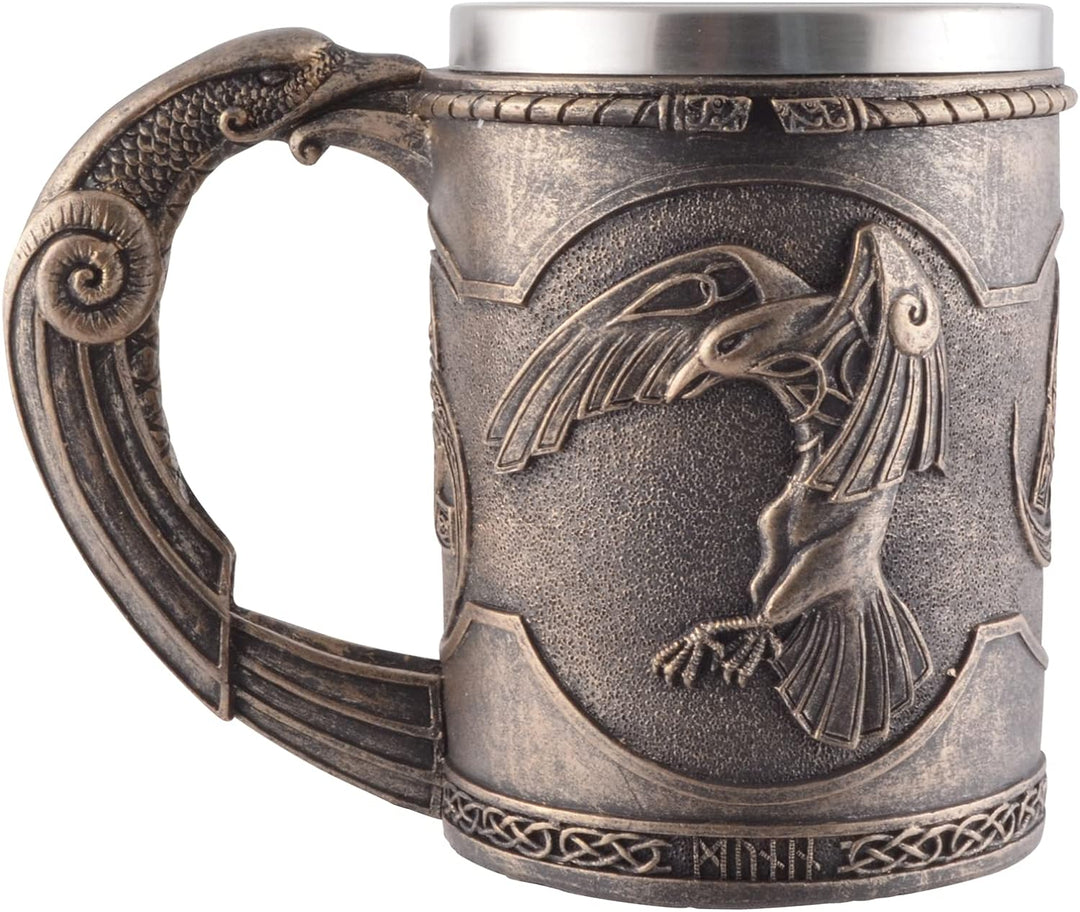 VOGLER Joh. Vogler GmbH Wikingerkrug Hugin und Munin, aus Kunststein angefertigt und Künstlerhand mi