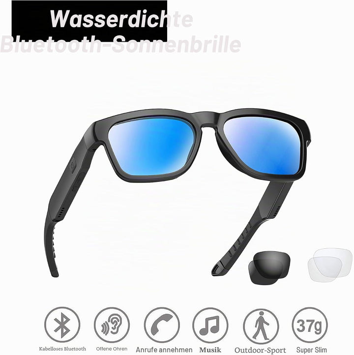 Waterproof Bluetooth Sunglasses, Outdoor Sported Over Ear Heaset with Built-in Microphone,Polarized