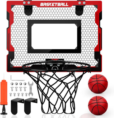 Basketballkorb Indoor Kinder, Geschenk für Jungen 6 8 10, Mini Basketballkorb Zimmer mit 2 Basketbal