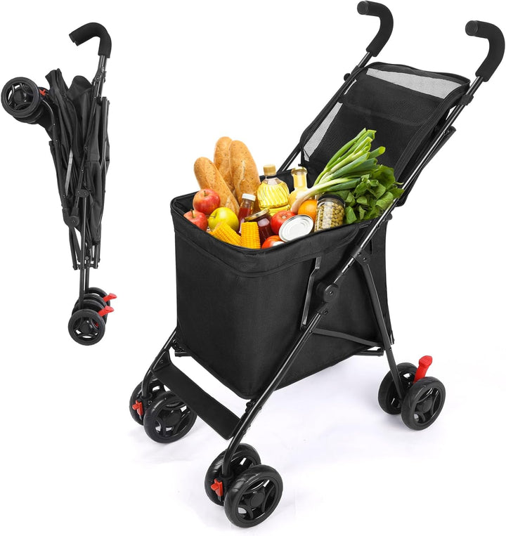 Wedyvko Trolley Einkaufstrolley Klappbar, Shopping Trolley, Einkaufswagen Leichtgewichtig 36 Liter |