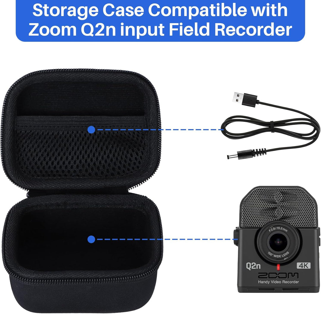 Hart Schutz Hülle Etui Tasche für Zoom Q2n-4K Handy Video Recorder Schwarz Etui für Q2n-4K, Schwarz