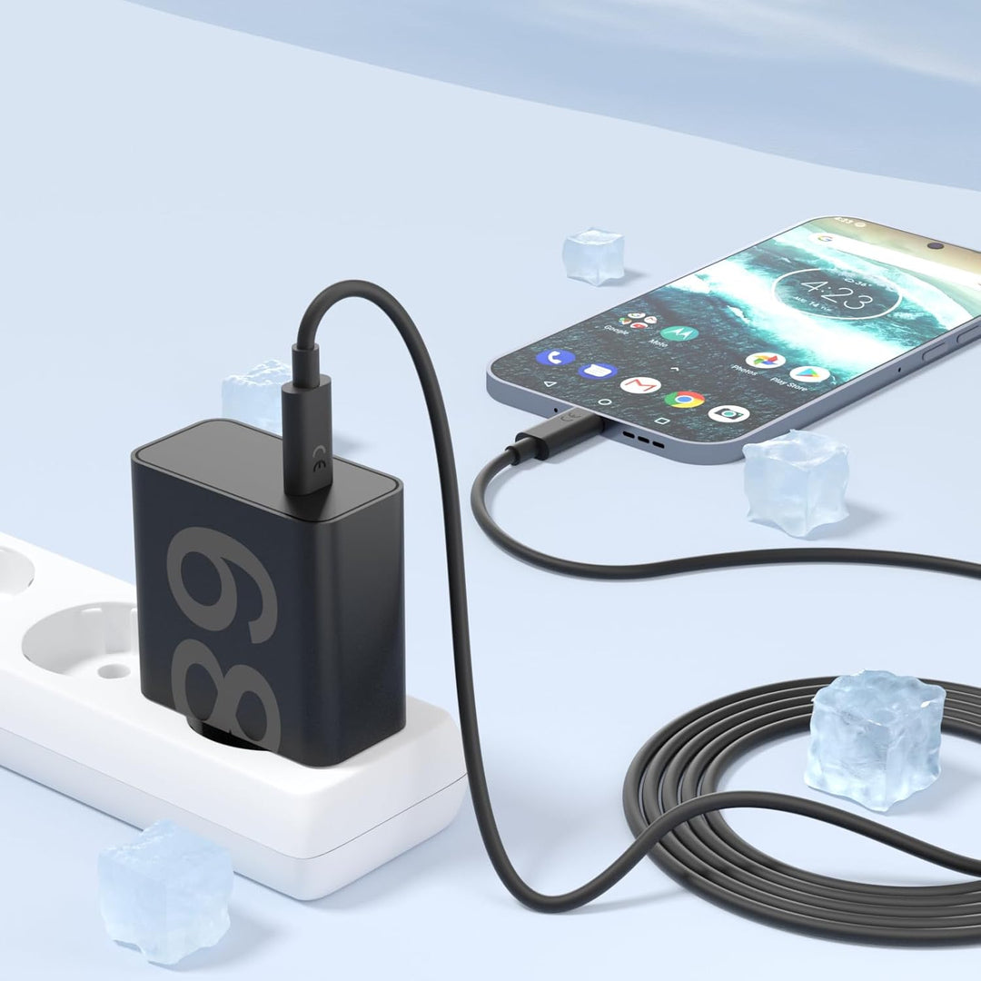 68W USB C Ladegerät Ladekabel für Motorola Edge 70, 60 Neo, 60 Pro, 50 Ultra, 50 Pro, 40 Neo, 40 Pro