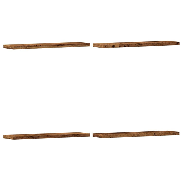 vidaXL Wandregale 4 STK. Altholz-Optik 40x10x1,5 cm Holzwerkstoff, Schweberegal, schwebendes Regal,