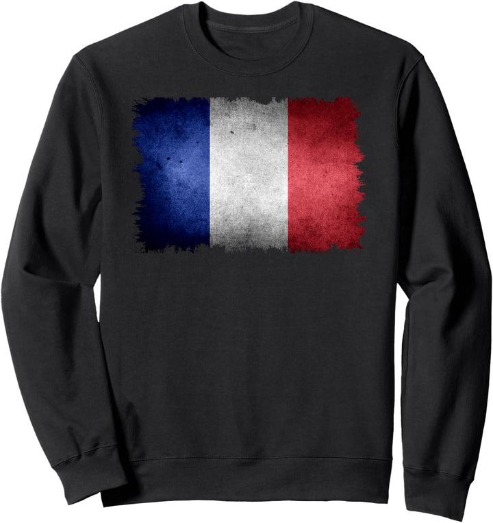 Vintage Frankreich Flagge Stilvolles Design Sweatshirt