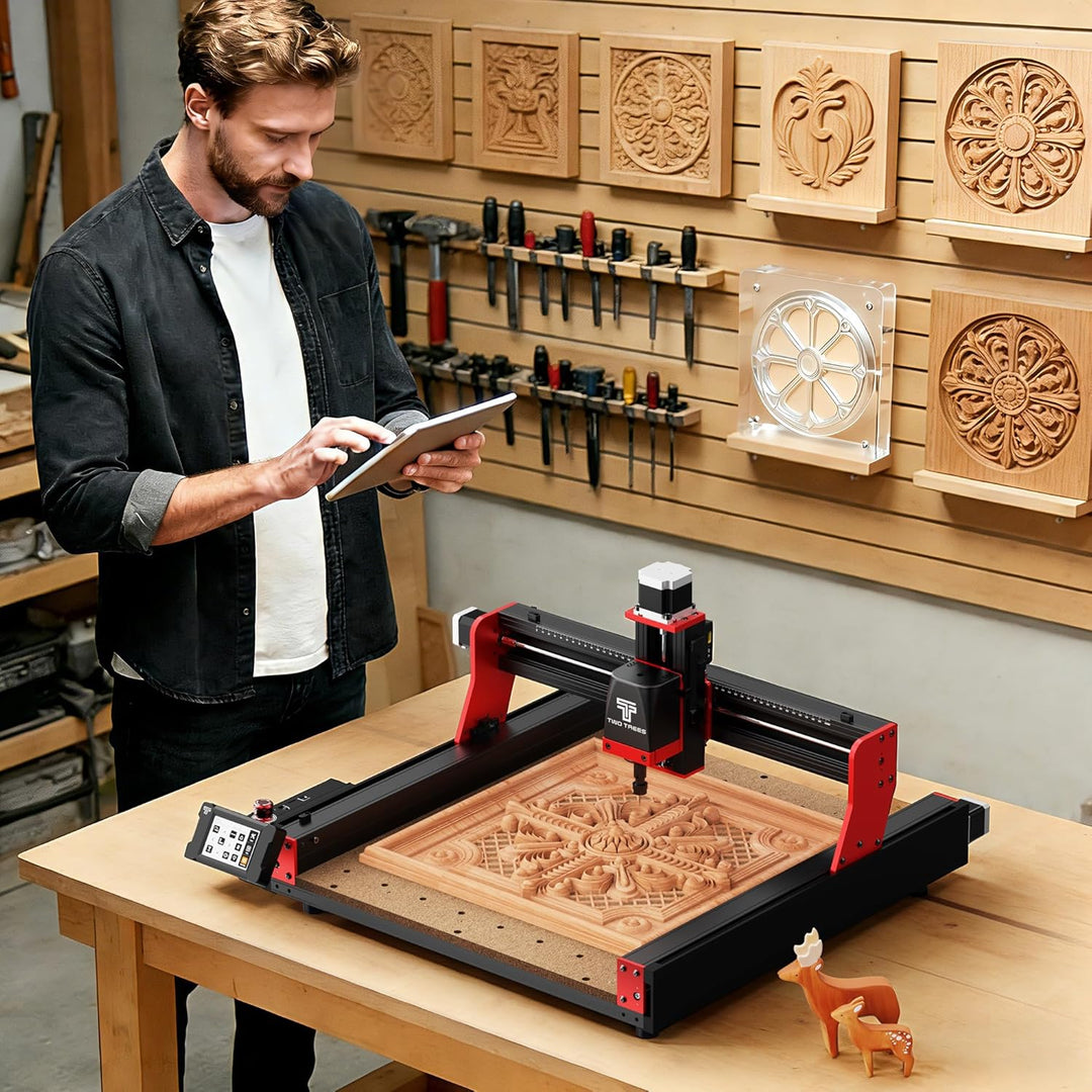 Twotrees TTC450 PRO CNC-Fräsmaschine, 4 Achsen, für Holz und Acryl, 90% montiert, leistungsstarker M