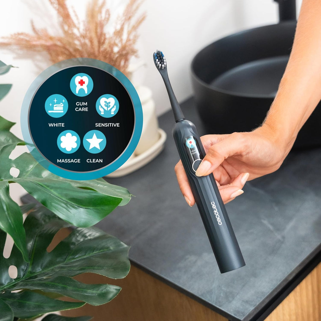 Cecotec elektrische Zahnbürste ToothCare UltraSonic PlatiniumSwing. DualClean Sonic+Oszillation, 50.