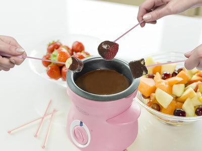 Bestron Schokoladen Fondue für 2 Personen, Mini-Schokofondue-Set, inkl. 10xSpiesse, 10xGabeln und 1x