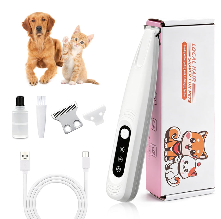 Pfotentrimmer für Hunde & Katzen mit LED Licht, Superleise/Wiederaufladbarer/18 mm breite Klinge Pfo