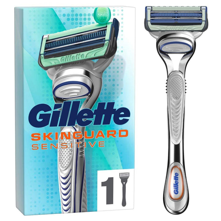 Gillette SkinGuard Sensitive Nassrasierer Herren, Rasierer + 1 Rasierklinge mit Hautschutz, Geschenk