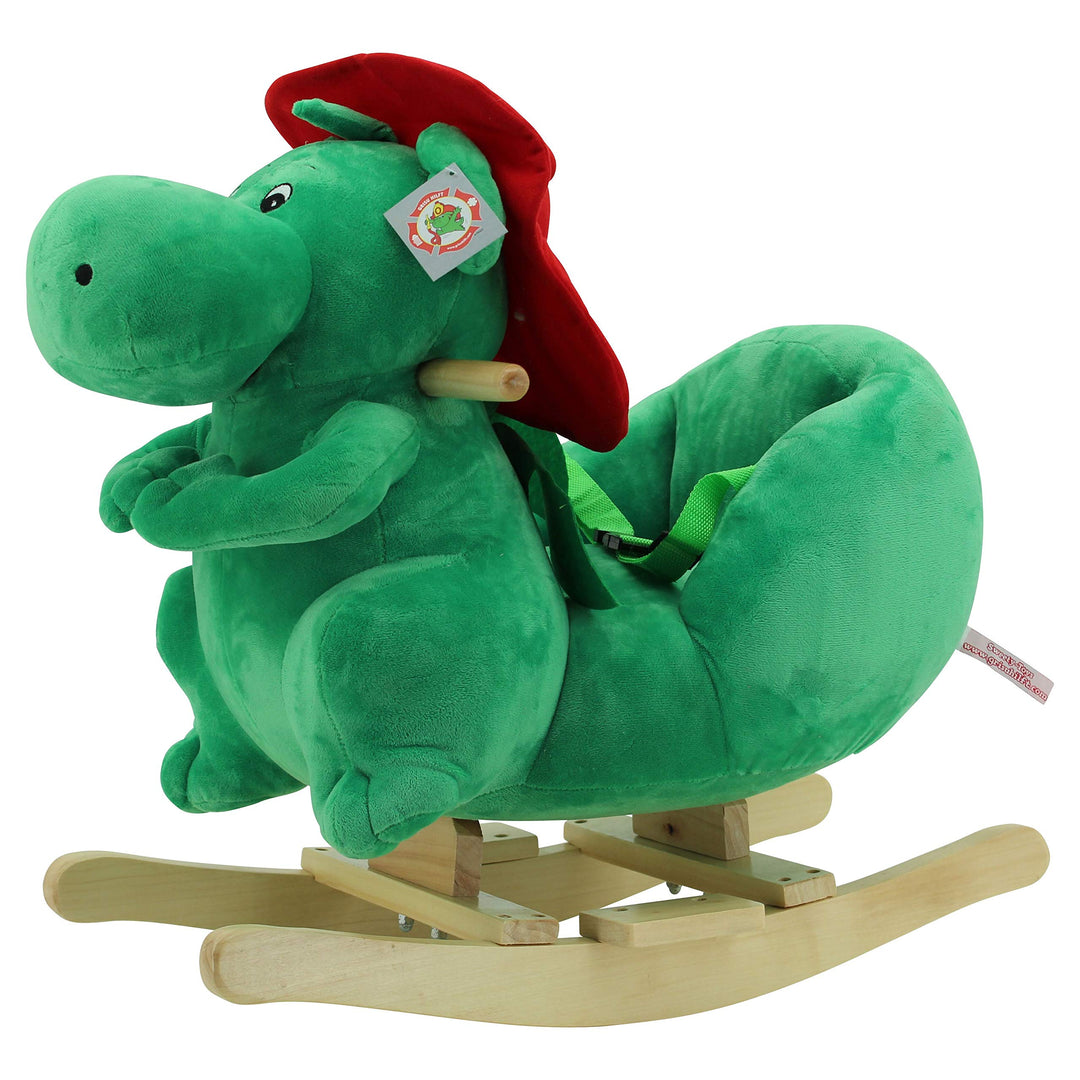 Sweety Toys 9053 GRISU Plüsch Schaukeltier Schaukelstuhl Drache Feuerwehrmaskottchen