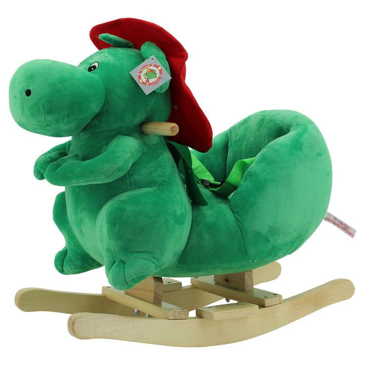 Sweety Toys 9053 GRISU Plüsch Schaukeltier Schaukelstuhl Drache Feuerwehrmaskottchen