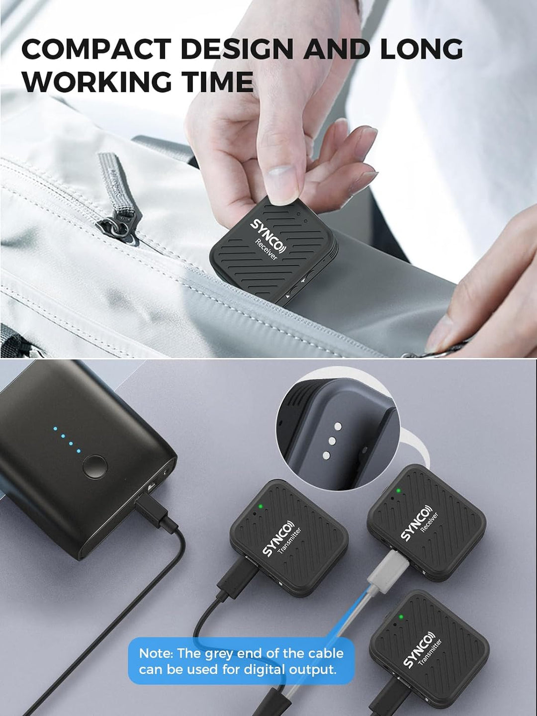 SYNCO G1(A2) 2,4GHz Lavalier Funkmikrofon, Kabellos Ansteckmikrofon System, Wireless Microphones Mic