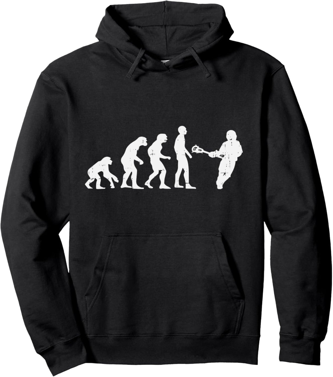 Lacrosse Evolution Funny Lax Player Coach Men Women Kids Pullover Hoodie