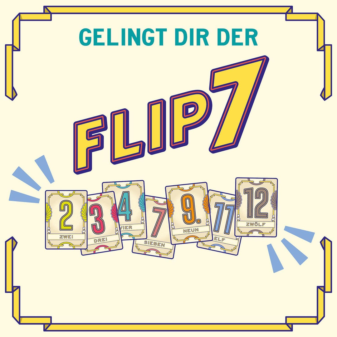 Kosmos 685430 Flip 7, deutsche Ausgabe, Kartenspiel mit schnellem und einfachen Black Jack Prinzip,