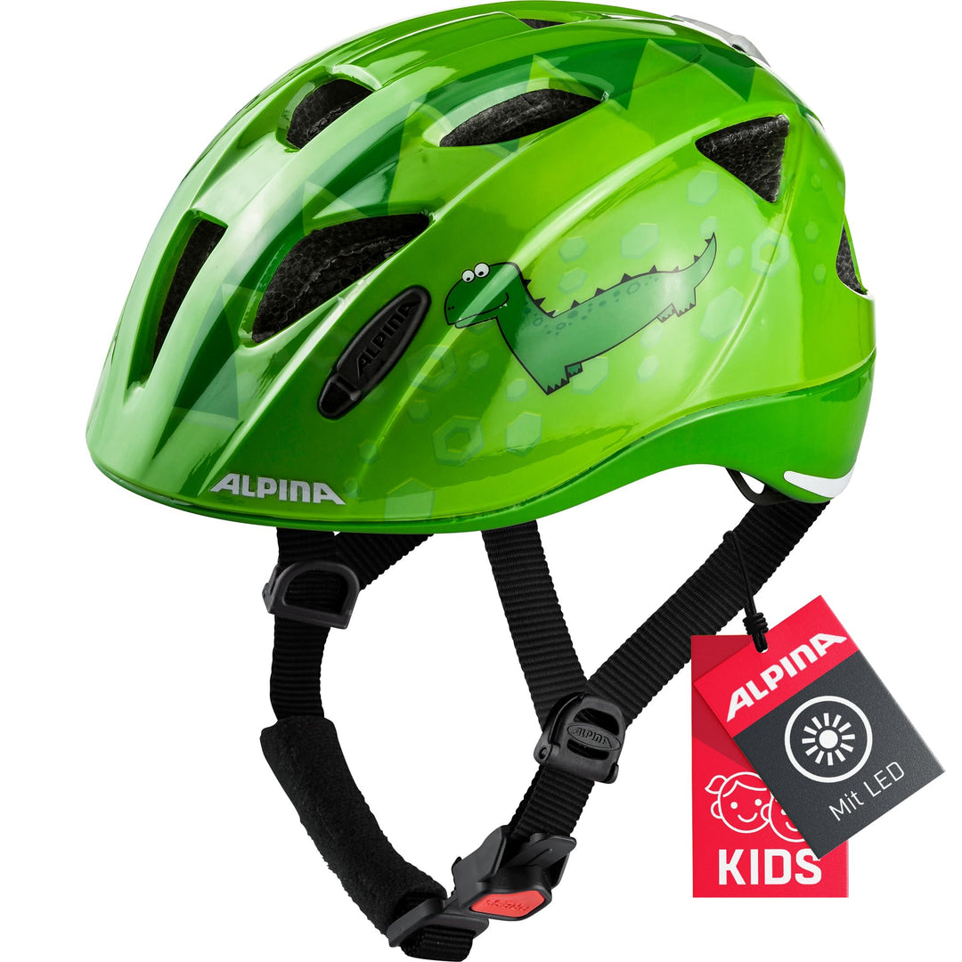ALPINA XIMO FLASH - Beleuchteter, Reflektierender, Leichter & Anpassbarer LED Fahrradhelm Für Kinder