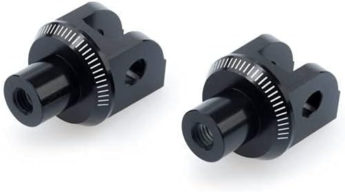 Puig Fussrasten Adapters Set Fahrer 6338N für Aprilia Shiver 750, Aprilia Shiver 900, Schwarz, Schwa